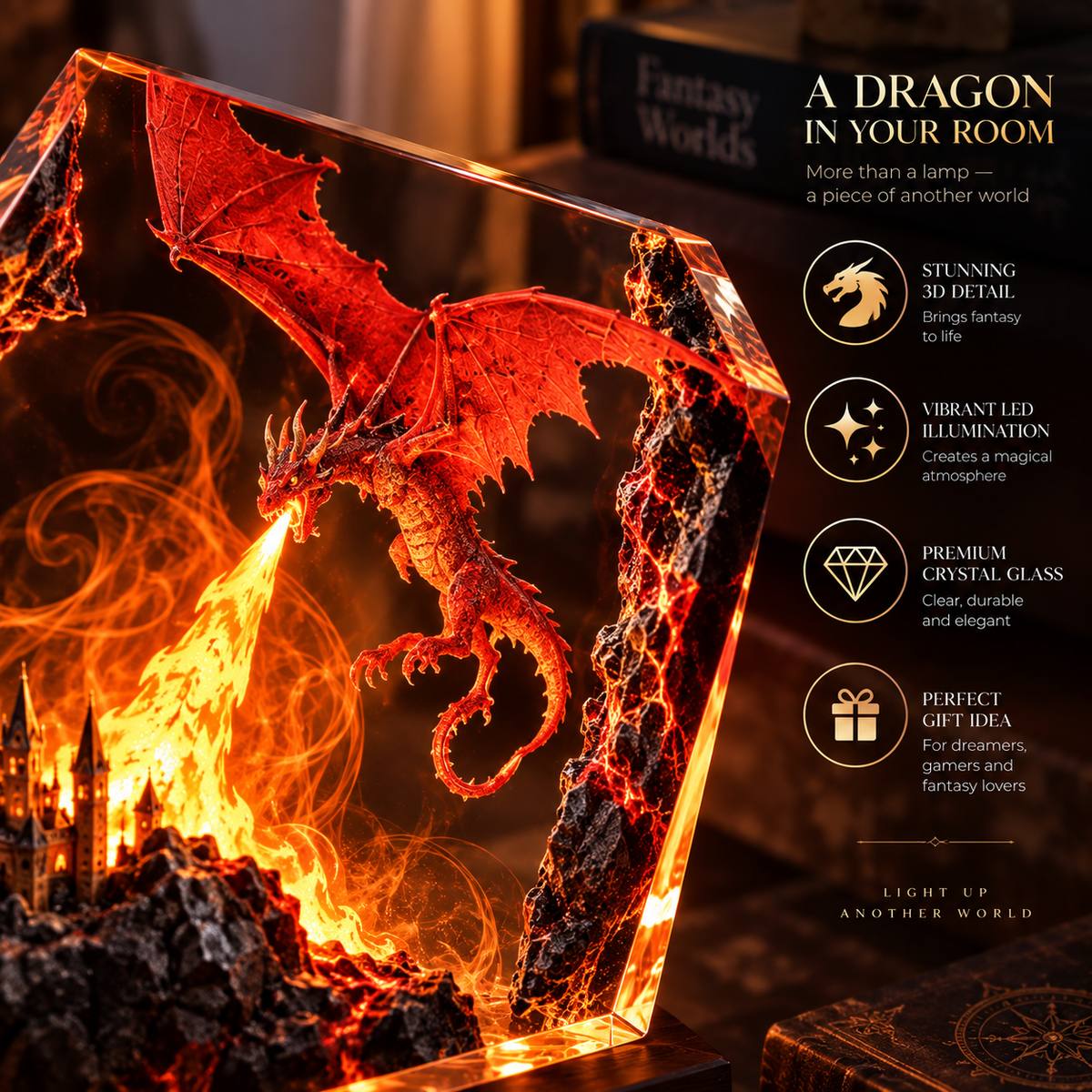 Fire Dragon Halloween Lamp By Milerro