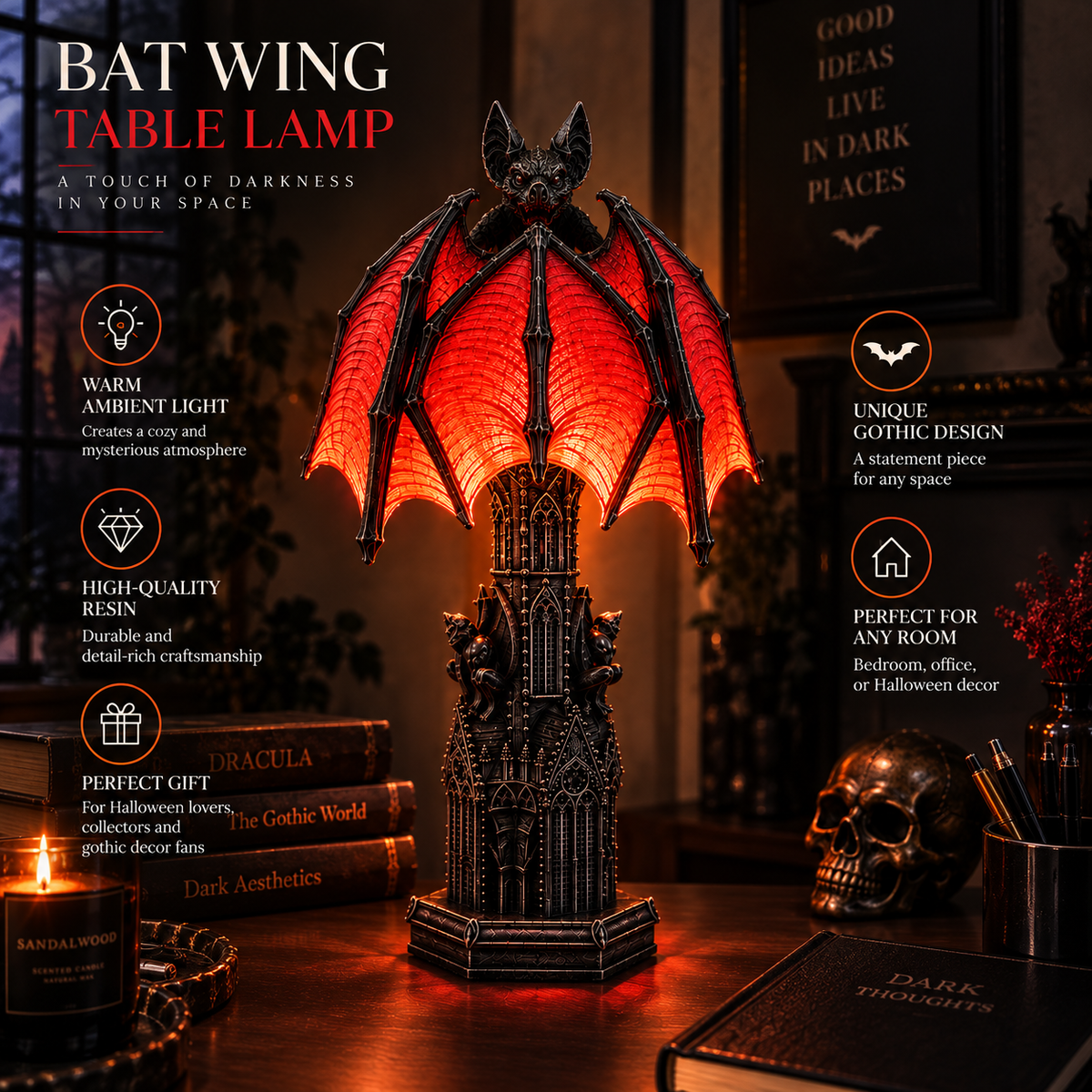 Bat Halloween Lamp By Milerro