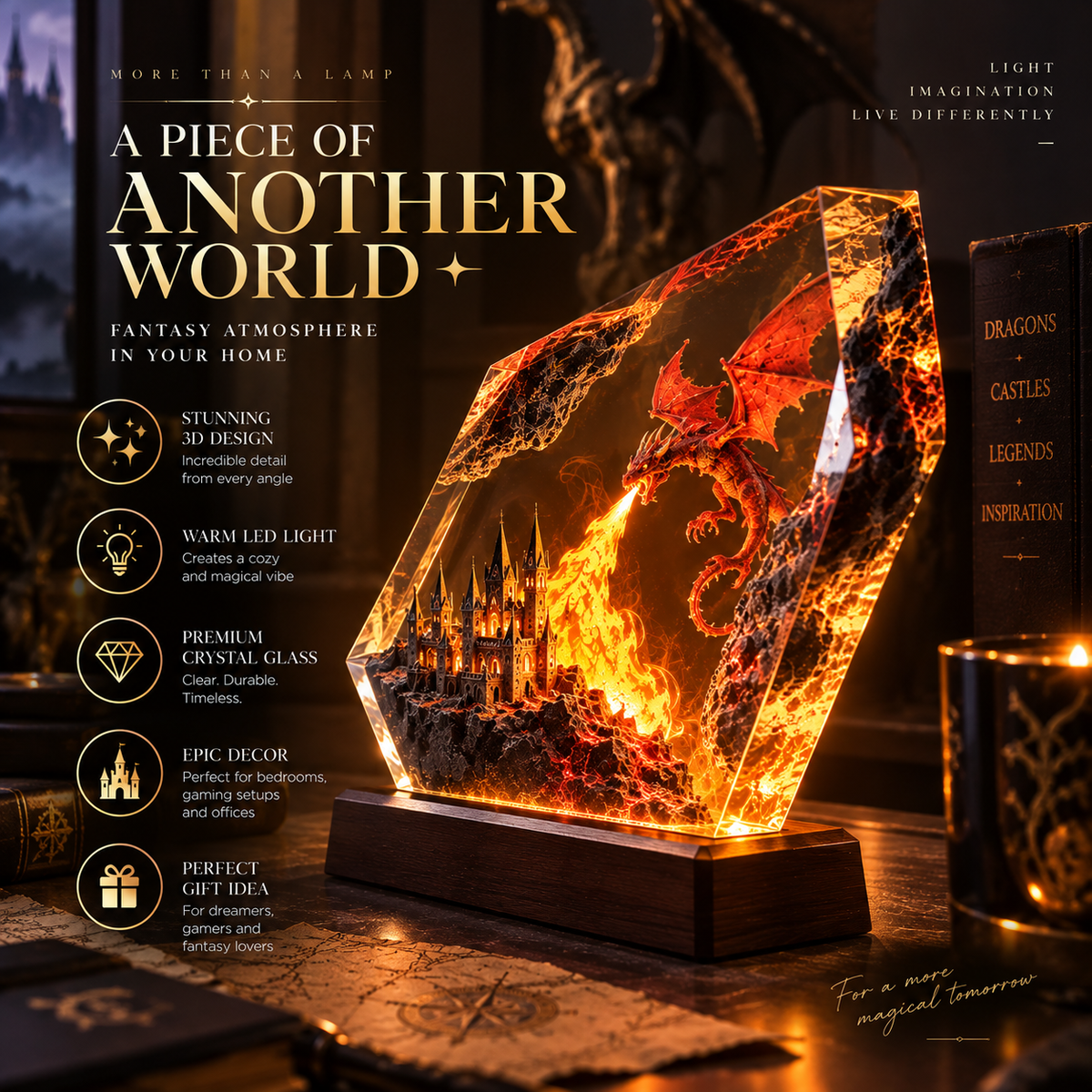 Fire Dragon Halloween Lamp By Milerro