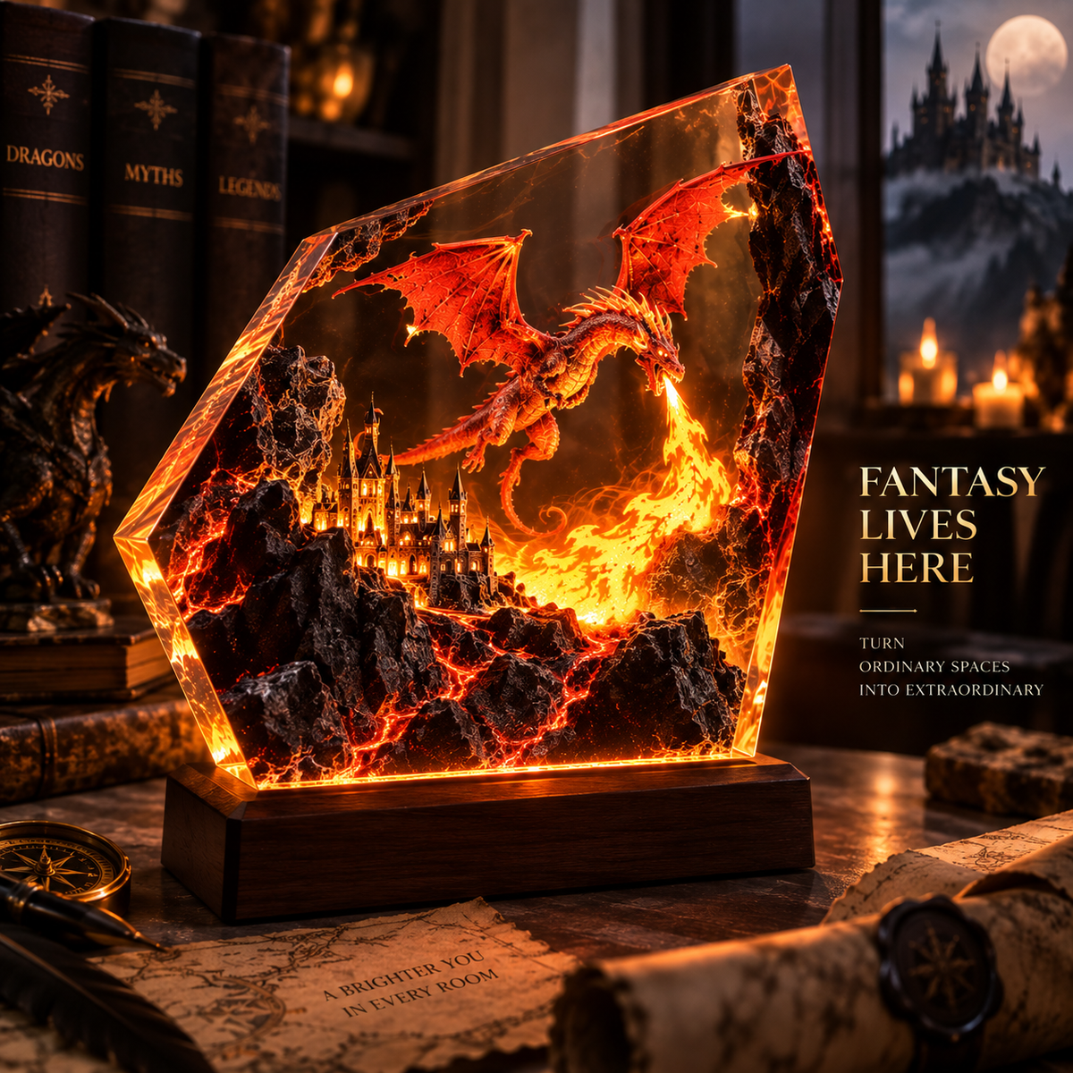 Fire Dragon Halloween Lamp By Milerro