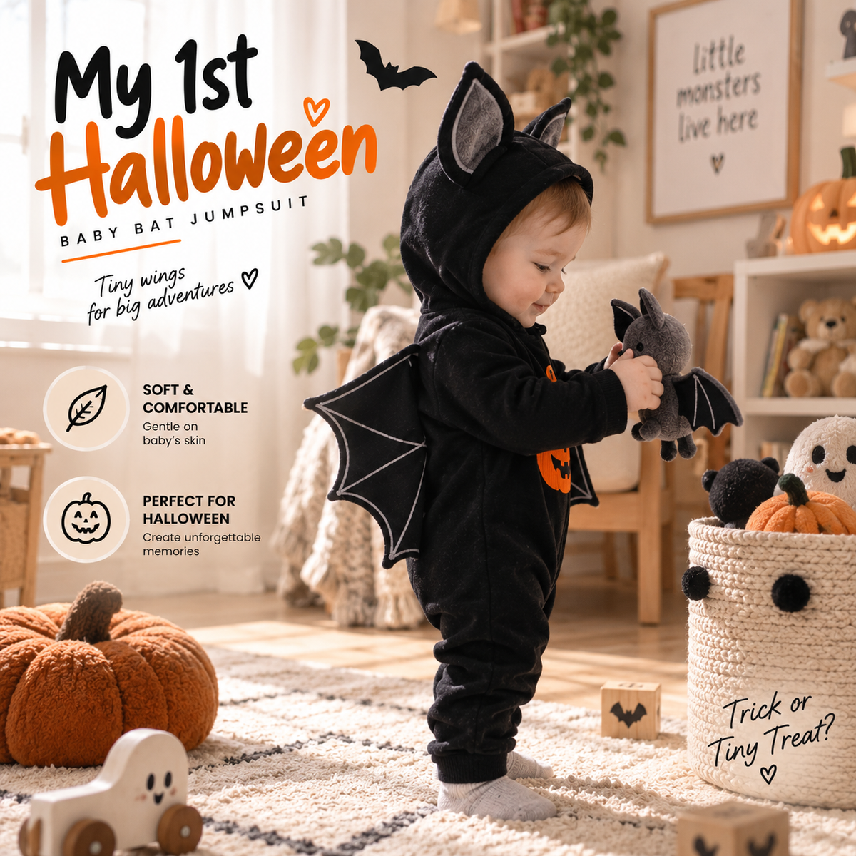 Baby Halloween Bat Costume By Milerro